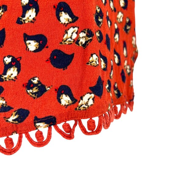 Meadow Rue Bird Print Orange Sleeveless Blouse Size XS - Picture 8 of 13